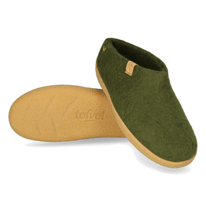 Slipa Maha Wollfilz-Hausschuhe Olive Green