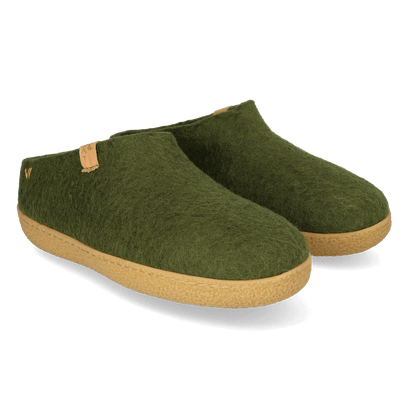 Slipa Maha Wollfilz-Hausschuhe Olive Green