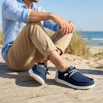 Wally Craft Linen Herren Halbschuhe Navy Blazer/Multi