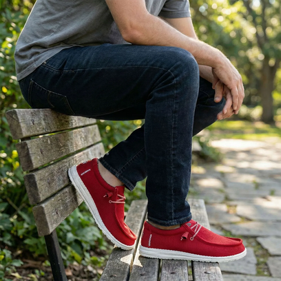 Wally Sport Mesh Herren Halbschuhe Dark Red