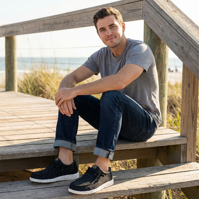 Wally Stretch Sox Herren Halbschuhe Black/White