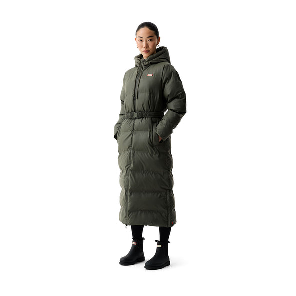 Women’s Hutchison PU Sonic Welded Long Puffer Jacket Kambaba Green