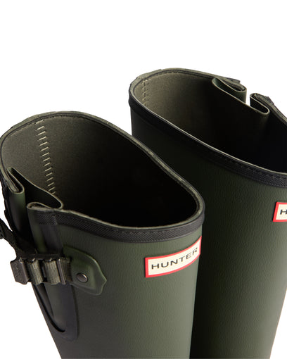 Downpour Field Adjustable Neo Lined Wellington Boots Dark Olive/Black