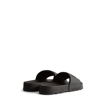 Unisex Core Embossed Silicon Logo Slider Black