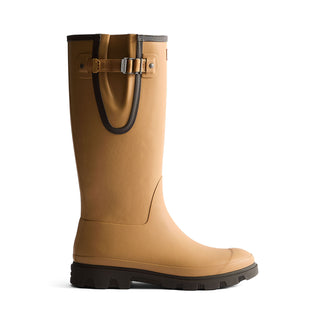 Men's Downpour Adjustable Tall Wellington Boots Biscuit/Chocolate Brown