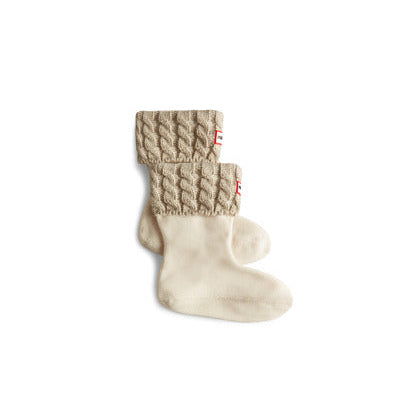 Kids 6 Stitch Cable Boots Socks Greige