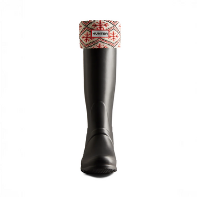 Recycled Fairisle Tall Boot Socks Hunter White