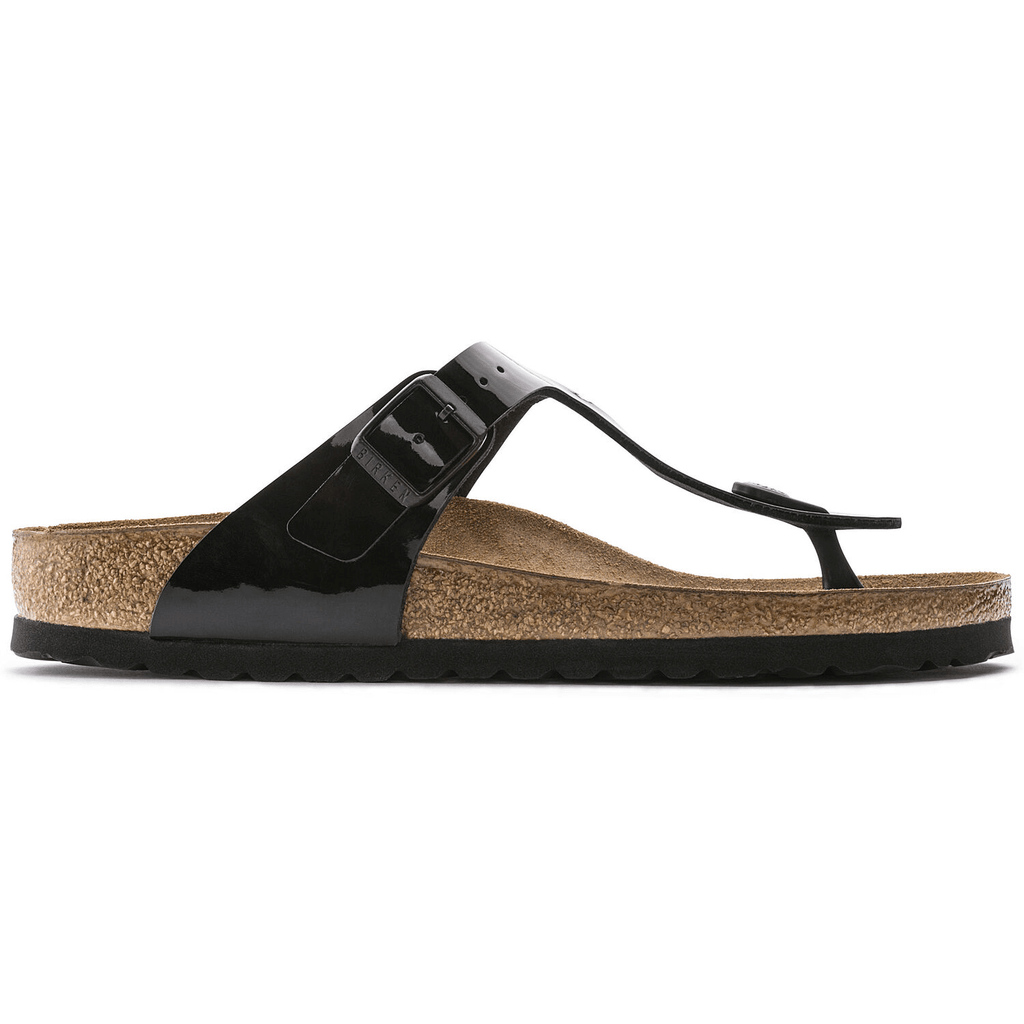 Gizeh Damen Zehentrenner Black Patent Narrow-fit