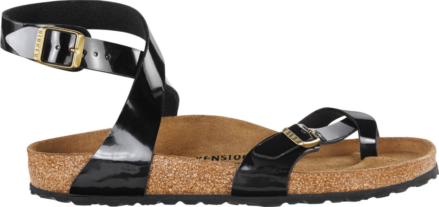 Yara Damen Sandalen Black Patent Narrow-fit