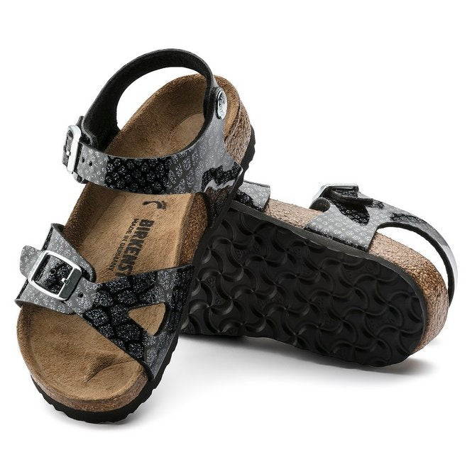 Rio Kinder Sandalen Magic Snake Black/Silver Narrow-fit