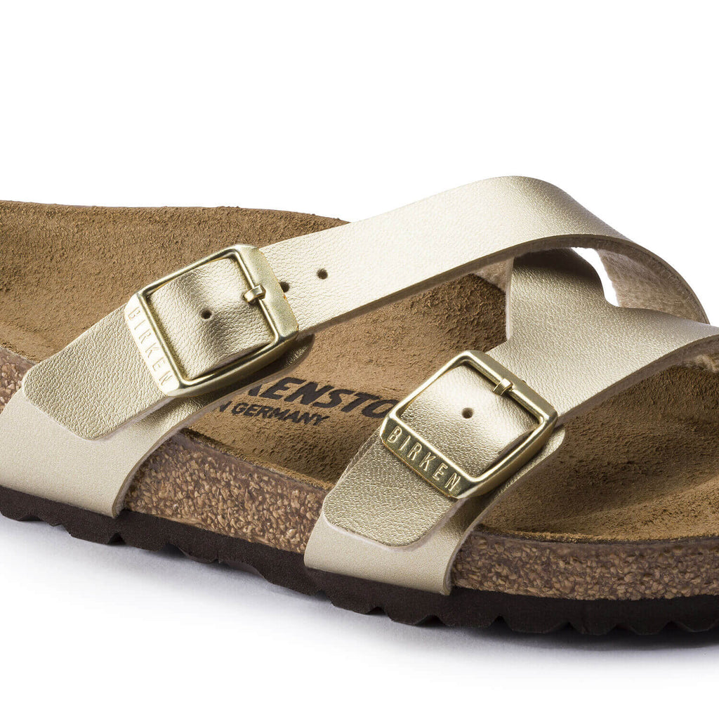 Yao Damen Pantoletten Gold Narrow-fit