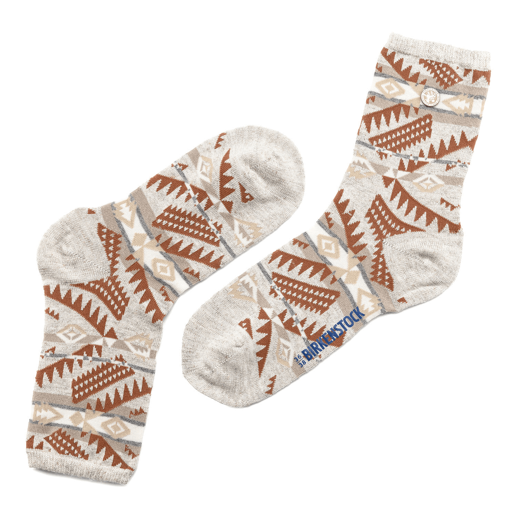 Linen Socks Damensocken Ethno Eggshell