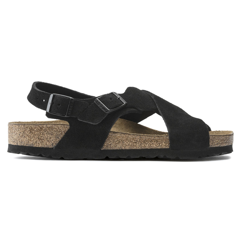 Tulum Wildleder Damen Sandalen Black Narrow-fit