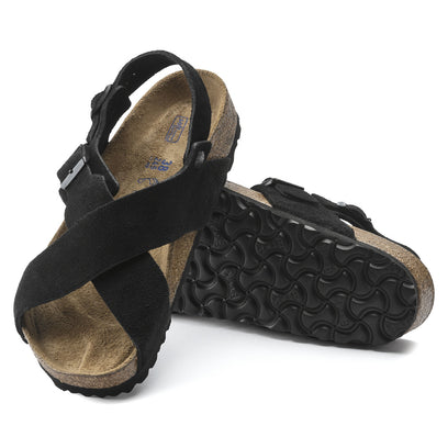 Tulum Wildleder Damen Sandalen Black Narrow-fit