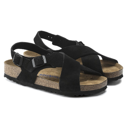 Tulum Wildleder Damen Sandalen Black Narrow-fit