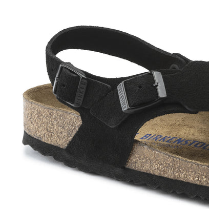 Tulum Wildleder Damen Sandalen Black Narrow-fit