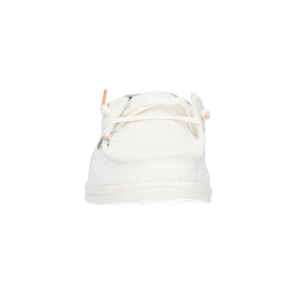 Wendy Damen Halbschuhe Boho White Crochet