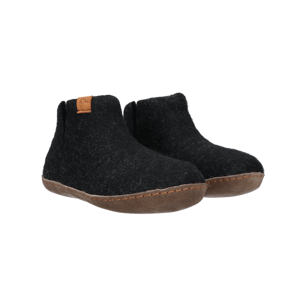 Everest Wollfilz-Pantoffel schwarz/grau