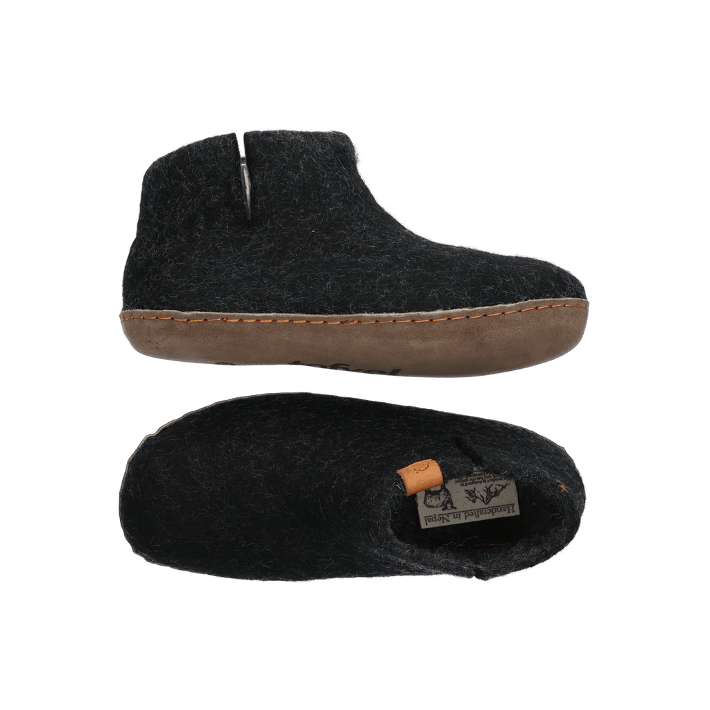 Everest Wollfilz-Pantoffel schwarz/grau