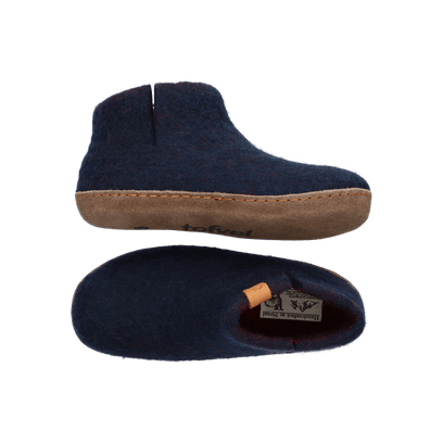 Everest Wollfilz-Pantoffel blau/rot