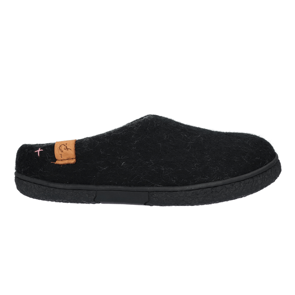 Tibet Wollfilz-Pantoffel schwarz/grau