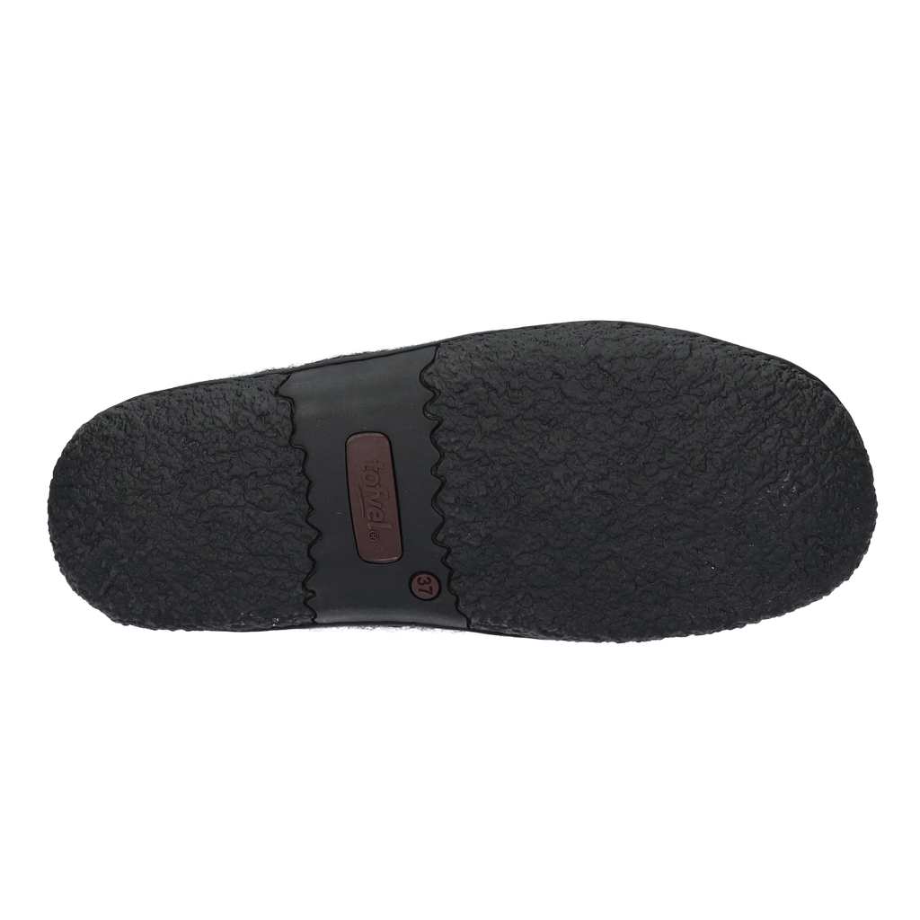 Tibet Wollfilz-Pantoffel schwarz/grau
