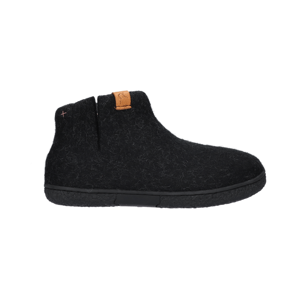 Nepal Wollfilz-Pantoffel schwarz/grau