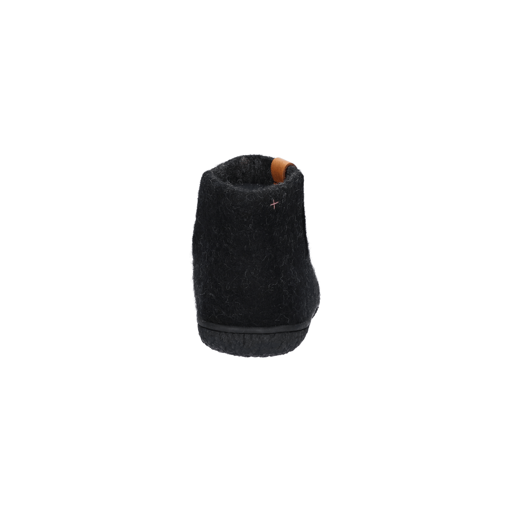 Nepal Wollfilz-Pantoffel schwarz/grau