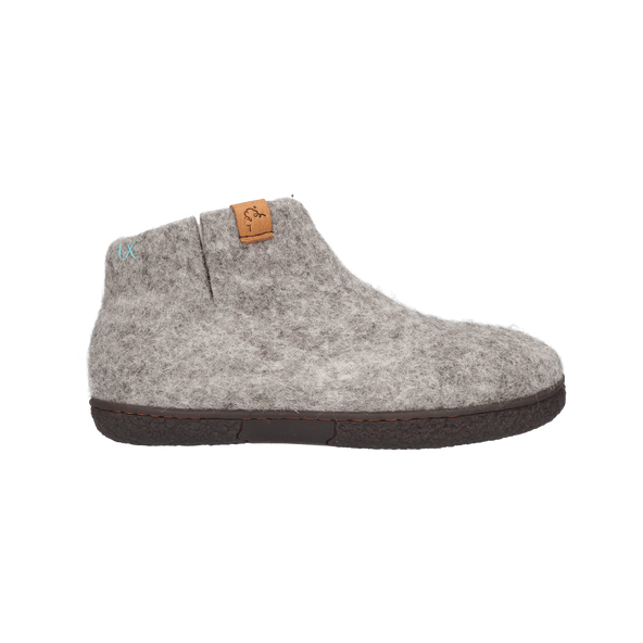Nepal Wollfilz-Pantoffel grau/natur