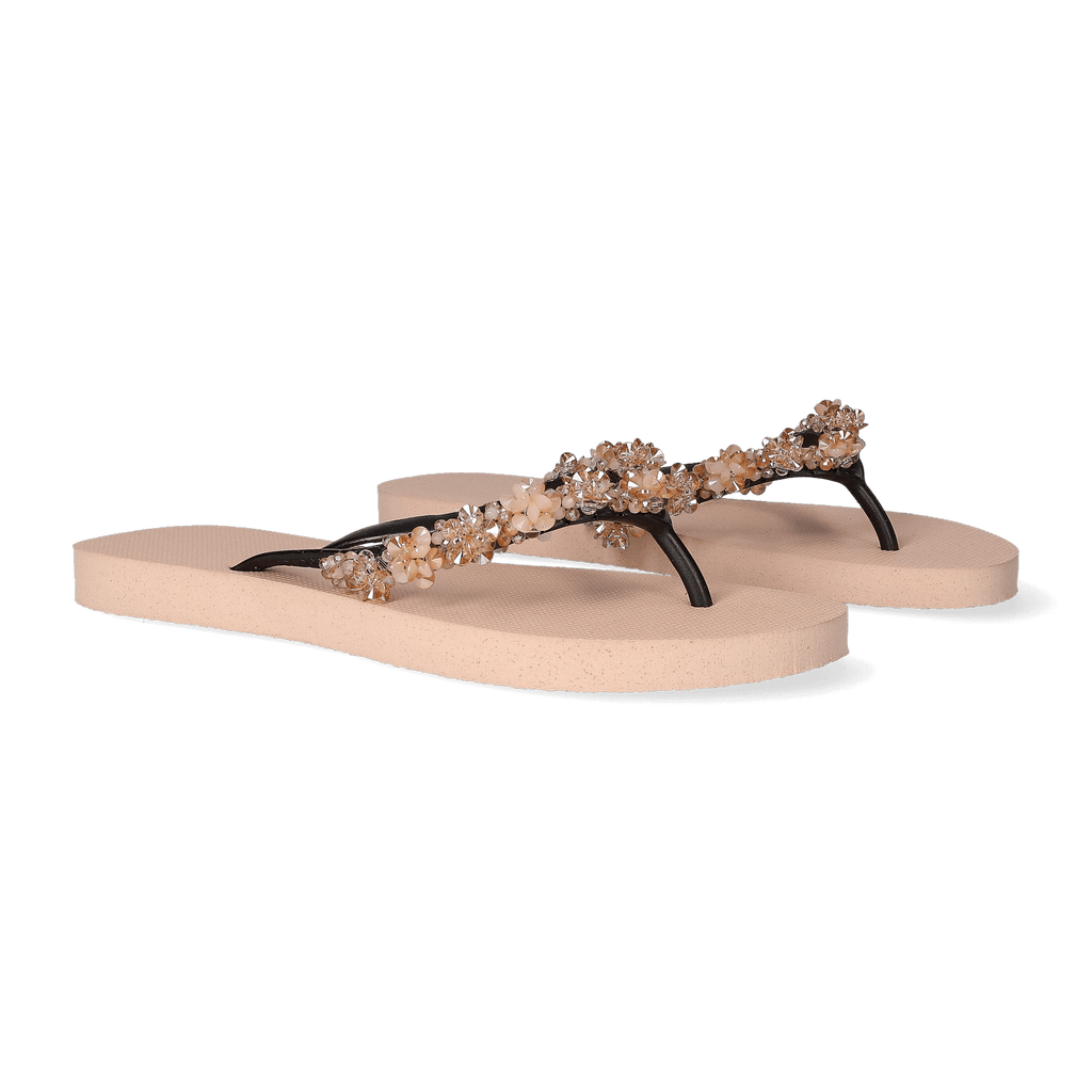 Precious Bloom Gold Damen Flip Flops Sand