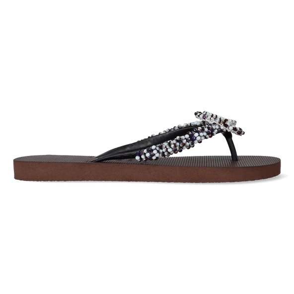 Precious Deluxe Whitebrown Damen Flip Flops Coffee