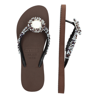 Precious Deluxe Whitebrown Damen Flip Flops Coffee