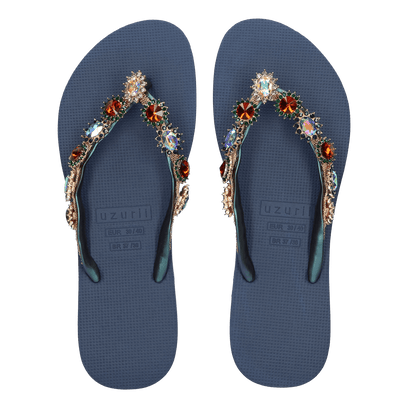 Monroe Damen Flip Flops Navy Blue