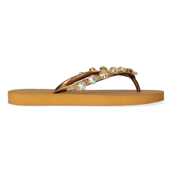 Flower Aby Damen Flip Flops Ochre