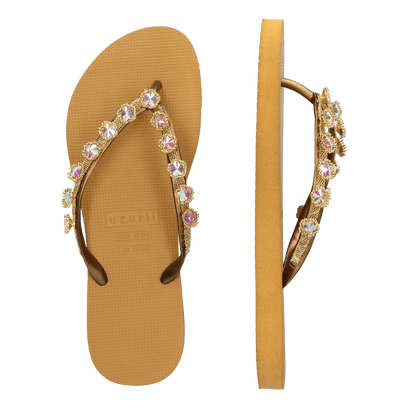 Flower Aby Damen Flip Flops Ochre