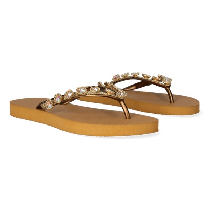 Flower Aby Damen Flip Flops Ochre