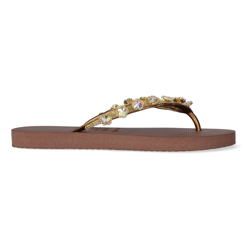 Flower Aby Damen Flip Flops Taupe