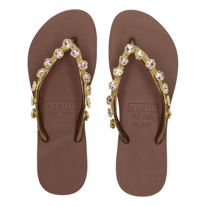 Flower Aby Damen Flip Flops Taupe