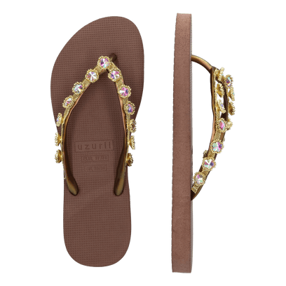 Flower Aby Damen Flip Flops Taupe