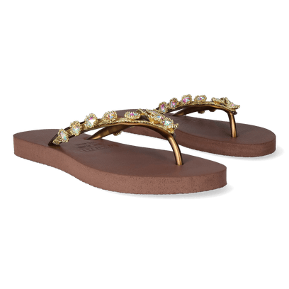 Flower Aby Damen Flip Flops Taupe