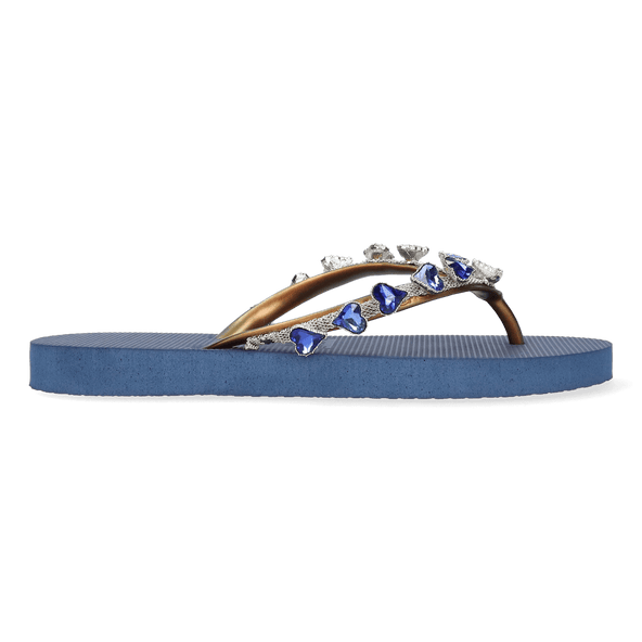 Heart Blue Damen Flip Flops Navy Blue