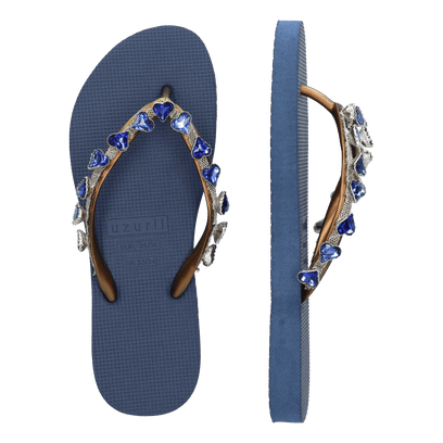 Heart Blue Damen Flip Flops Navy Blue