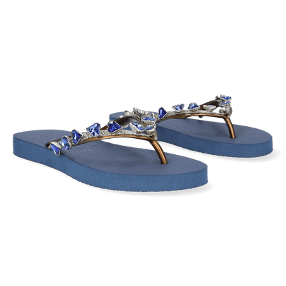 Heart Blue Damen Flip Flops Navy Blue