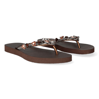 Heart Bronze Damen Flip Flops Taupe