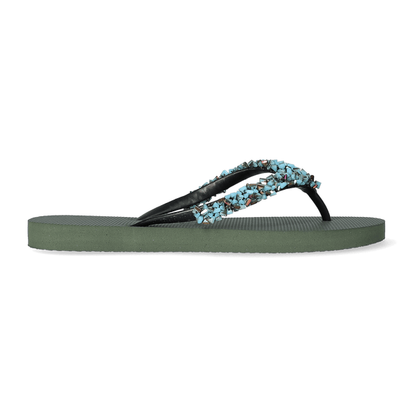 Classic Aby Baby Blue Damen Flip Flops Army Green