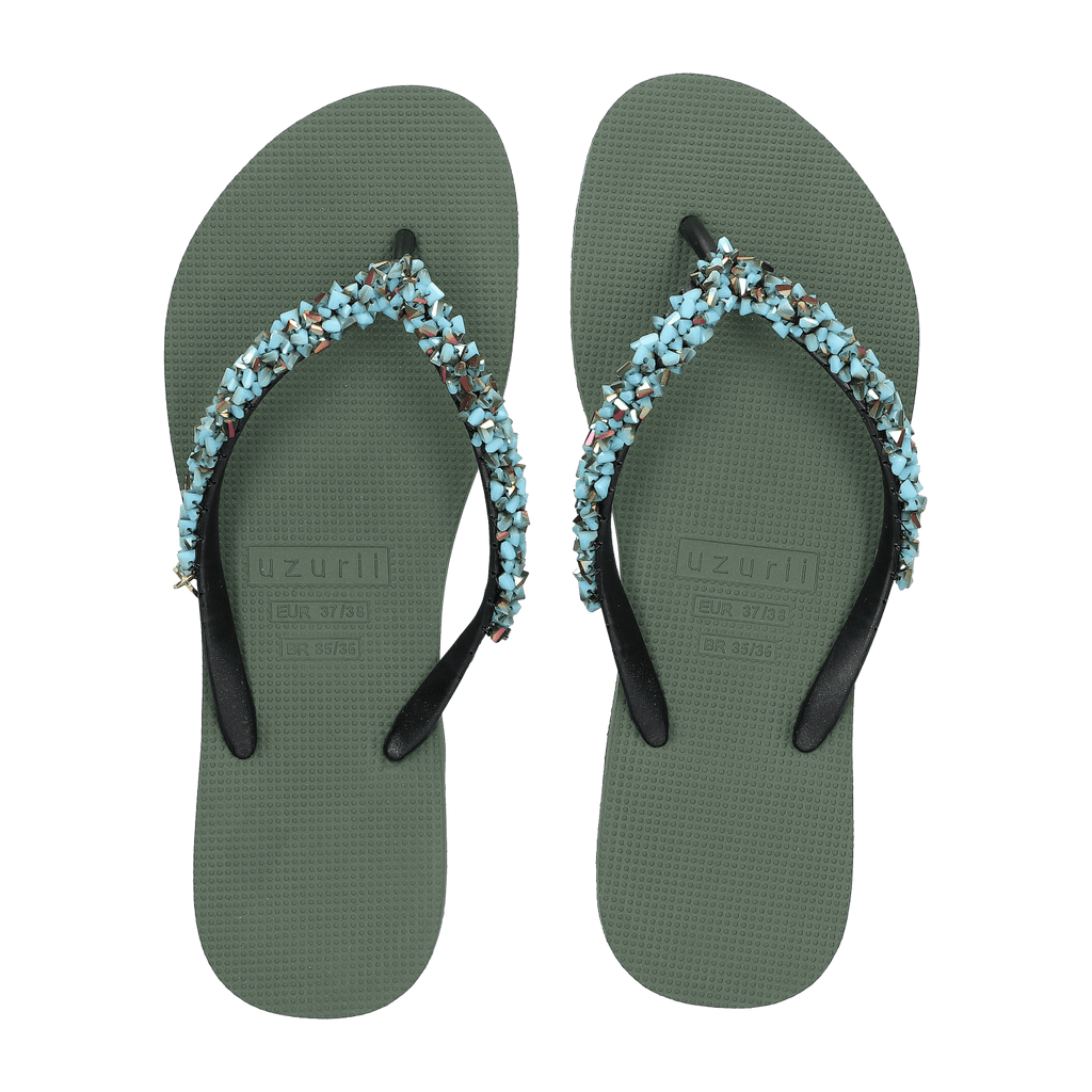 Classic Aby Baby Blue Damen Flip Flops Army Green