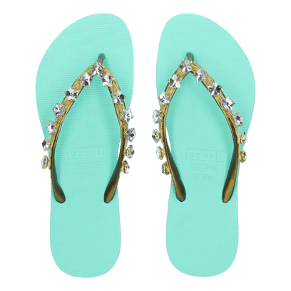 Little Crystal Star Damen Flip Flops Mint Green