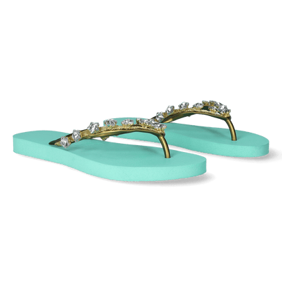 Little Crystal Star Damen Flip Flops Mint Green