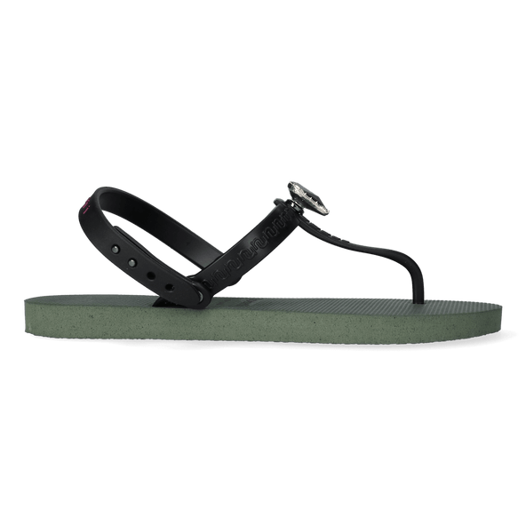 Selena Heart Pink Damen Sandalen Army Green