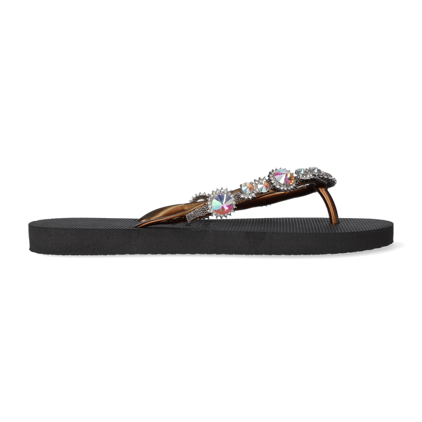 Chrystal Marilyn Damen Flip Flops Black